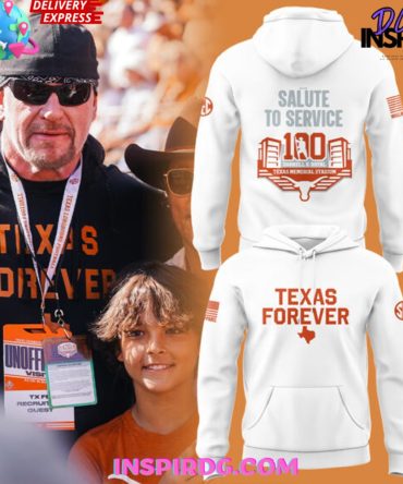 Texas Forever Salute To Service 100Th Anniversary Special White Hoodie
