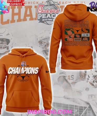 Texas Longhorns Chick-Fil-A Peach Bowl 2025 Orange All Over Print Hoodie, 3D Hoodie