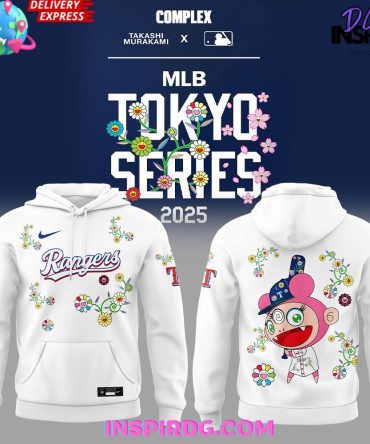 Texas Rangers Takashi Murakami X Mlb World Tour Tokyo Series 2025 White All Over Print Hoodie, 3D Hoodie