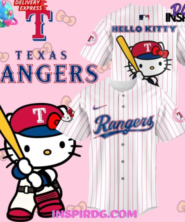 Texas Rangers X Hello Kitty Night 2024 Stripe Baseball Jersey