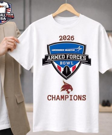 Texas State Bobcats 2026 Lockheed Martin Armed Forces Bowl Champions Logo Unisex Shirt