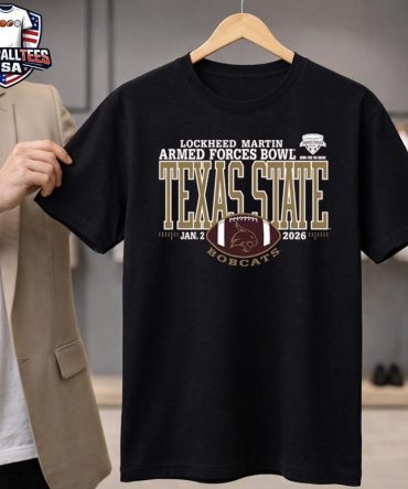 Texas State Bobcats 2026 Lockheed Martin Armed Forces Bowl Jan 2 2026 Logo Unisex Shirt