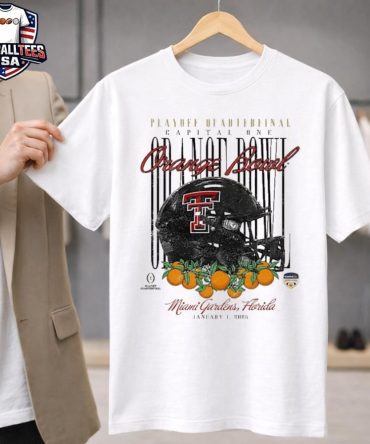 Texas Tech Red Raiders Playoff Quarterfinal Capital One Orange Bowl 2026 Miami Gardens Florida Jan 1 2026 Helmet T-Shirt