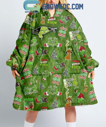 The Grinch Is This Jolly Enough Fan Oodie Hoodie Blanket