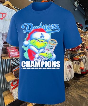The Grinch Los Angeles Dodgers World Series Champions 2025 Christmas Hug Trophy Mlb T-Shirts