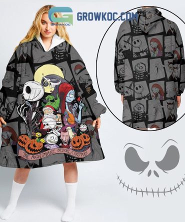 The Nightmare Before Christmas Halloween Pumpkin Thanksgiving Oodie Hoodie Blanket