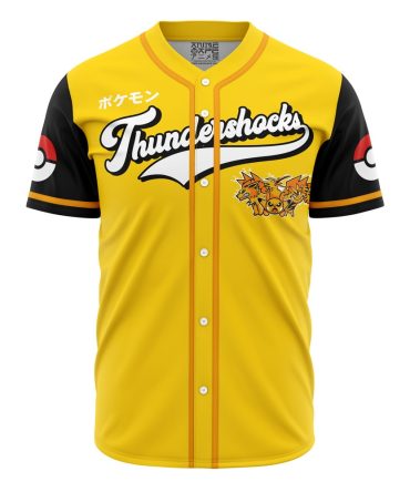 Thundershocks Electric Type Pokemon Baseball Jersey