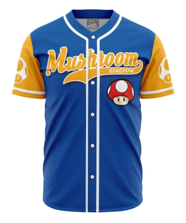 Toad Mushroom Kingdom Mario Bros Baseball Jersey