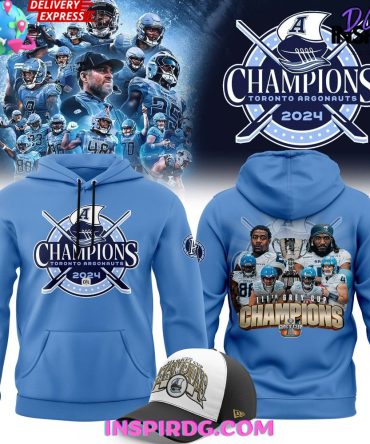Toronto Argonauts Grey Cup Champs 2024 Blue Hoodie
