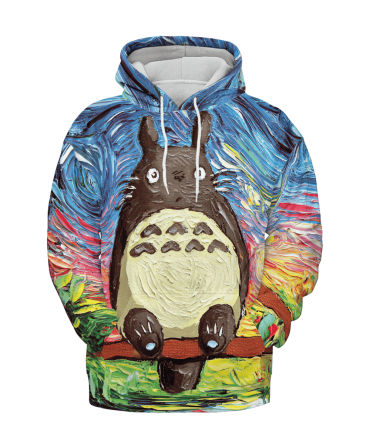 Sghibli Hoodie Totoro And The Starry Night Hoodie Colorful Unisex