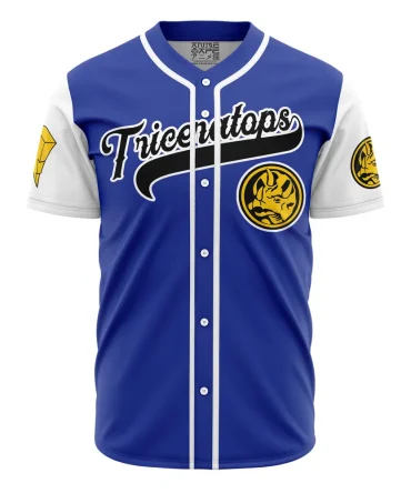 Blue Triceratops Billy Cranston Power Rangers Baseball Jersey