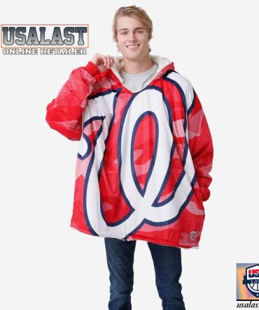 Washington Nationals Camouflage Blanket Hoodie Hoodie Blanket