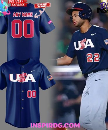 Usa Baseball Wbsc Premier12 2024 Blue Baseball Jersey