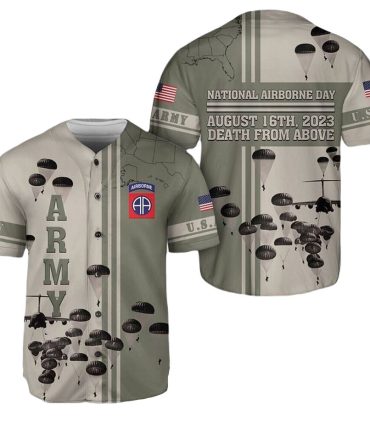 Celebrate National Airborne Day With Stylish Army Tribute Baseball Jersey - Limited Edition!