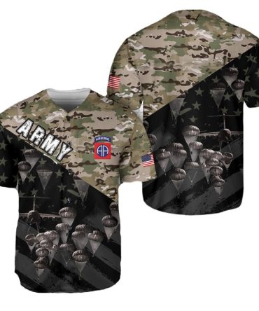 Patriotic Camo Army Shirt - Airborne Paratrooper Design, Usa Flag, Military Apparel