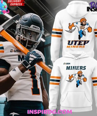 Utep Miners Football Uniform White Hoodie