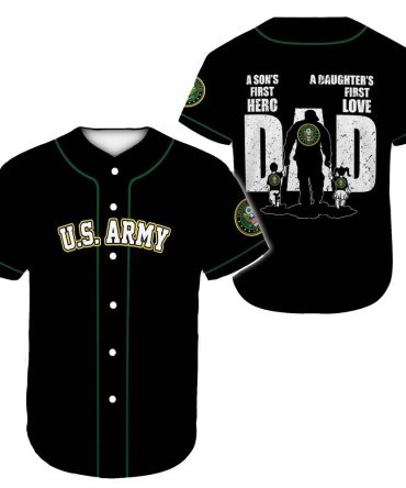 U.S. Army Baseball Jersey - Hero Dad Design , Perfect Gift For Military Fathers