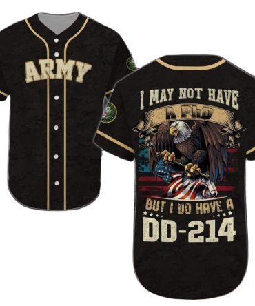 Patriotic Army Baseball Jersey - Proud Dd-214 Veteran Tribute Shirt