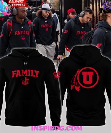 Utah Utes Football Family Forever Special Black Hoodie