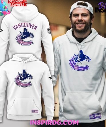 Vancouver Canucks Hockey Fights Cancer Edition White Hoodie