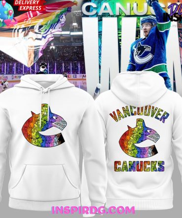 Vancouver Canucks Pride Night 2025 White All Over Print Hoodie, 3D Hoodie