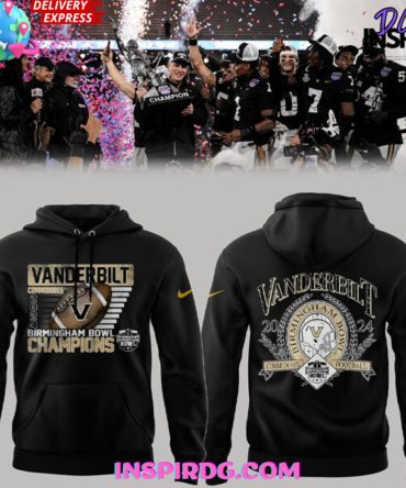 Vanderbilt Commodores Birmingham Bowl Champions 2024 Black All Over Print Hoodie, 3D Hoodie