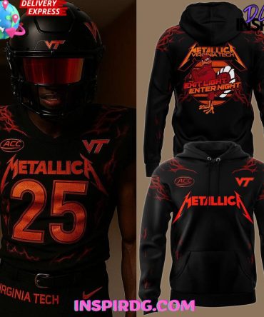 Virginia Tech Hokies X Metallica 2025 All Over Print Hoodie