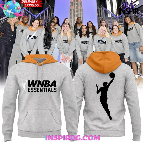 Wnba X Essentials 2025 Grey All Over Print Hoodie