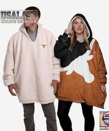 New Ncaa Texas Longhorns Big Logo Blanket Hoodie Hoodie Blanket