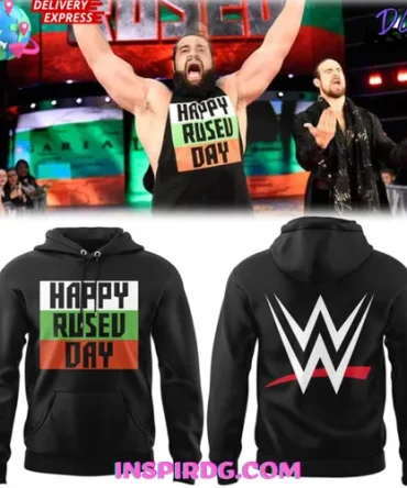 Wwe Happy Rusev Day 2025 Black All Over Print Hoodie