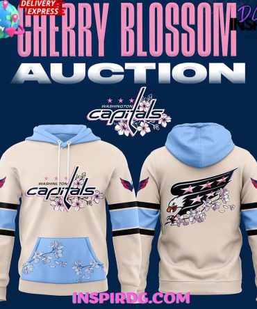 Washington Capitals Cherry Blossom 2025 Cream All Over Print Hoodie, 3D Hoodie