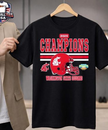 Washington State Cougars Champions Famous Idaho Potato Bowl 2025 Helmet Shirt