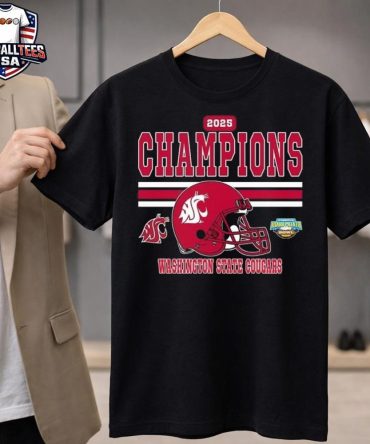 Washington State Cougars Football Named To Champions 2025 Famous Idaho Potato Bowl Helmet Unisex Shirt
