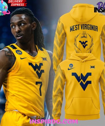 West Virginia Men'S Basketball Wear Yellow All Over Print Hoodie, 3D Hoodie