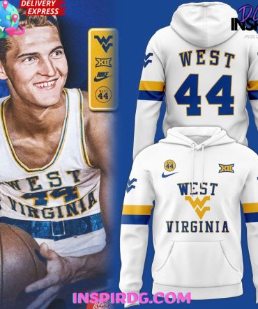 West Virginia Mountaineers Jerry West 44 White All Over Print Hoodie, 3D Hoodie
