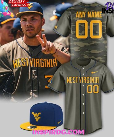 West Virginia Mountaineers X 2025 Armed Forces Baseball Jersey