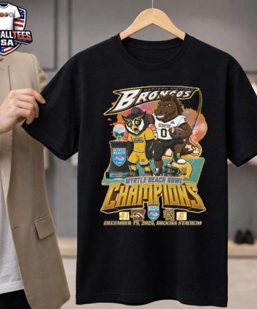 Western Michigan Broncos Myrtle Beach Bowl Champions 2025 Beat Kennesaw Mascot T-Shirt
