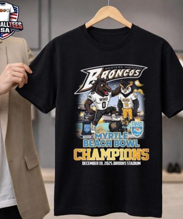 Western Michigan Broncos Myrtle Beach Bowl Champions 2025 Mascot Vintage T-Shirt