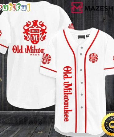 White Old Milwaukee Beer Baseball Jersey