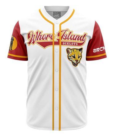 Whore Island Ocelots Archer Baseball Jersey