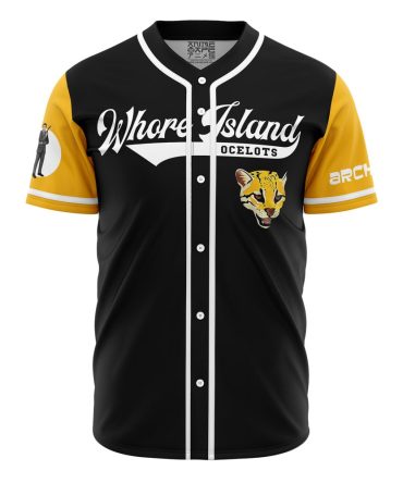 Whore Island Ocelots Archer V2 Baseball Jersey
