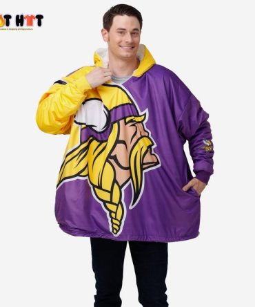 Nfl Minnesota Vikings Big Logo Blanket Hoodie Hoodie Blanket