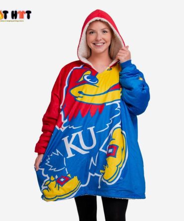 Ncaa Kansas Jayhawks Big Logo Blanket Hoodie Hoodie Blanket