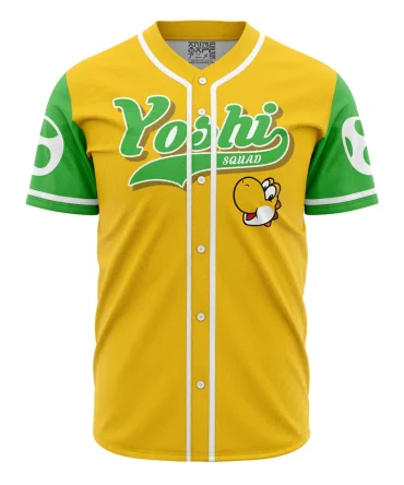 Yellow Yoshi Squad Mario Bros Baseball Jersey