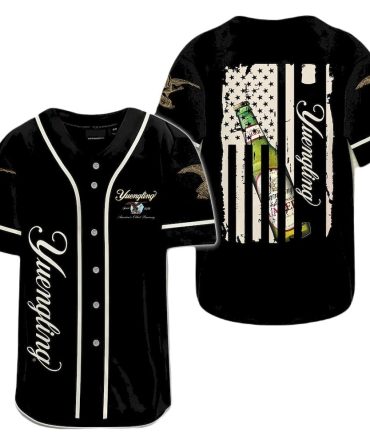 Yuengling Baseball Jersey - Classic Black With Patriotic Design - Perfect For Beer Lovers And Sports Fans