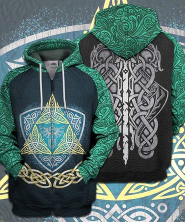 Legend Of Zelda Shirt Triforce Shield Hyrule Symbol Celtic Style T-Shirt Legend Of Zelda Hoodie Legend Of Zelda