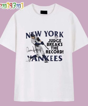 Aaron Judge Breaks The Record New York Yankees Signature T Shirt
