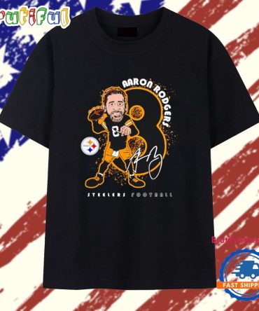Aaron Rodgers Pittsburgh Steelers Steel City Signature Caricature T Shirt