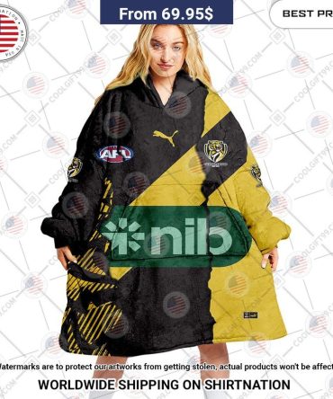 Afl Richmond Tigers Mix Custom Hoodie Blanket