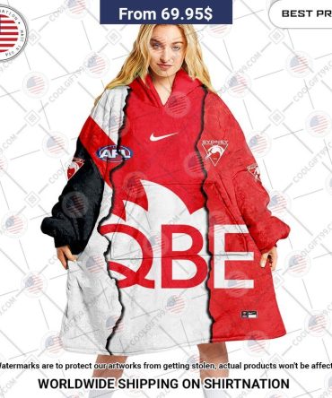 Afl Sydney Swans Mix Custom Hoodie Blanket